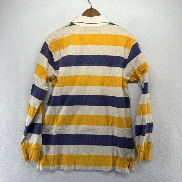 Vintage J Crew Rugby Shirt mens Small Blue Yellow Colorblock Collared Preppy 90s - Picture 9 of 13